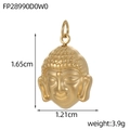 Matte gold Buddha pendant in stainless steel with 1.65cm height and 3.9g weight - Buddha Head Pendant (FP28990D0W0)