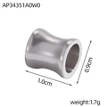 Detailansicht eines polierten Edelstahl-Ohrplugs mit 9 mm Durchmesser und 10 mm Höhe - Silbergrauer Double Flare Ear Plug (AP34351A0W0)