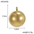 Minimalist gold ball jewelry pendant charm with mirror finish and dimensions 1.7x1.4cm - Gold Sphere Style (HP2455D)