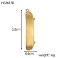 Golden vintage skateboard pendant charm in matte stainless steel for jewelry making - Skateboard Style (HP2617B)