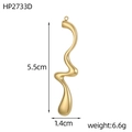 Vintage golden irregular wavy metal pendant with 5.5cm length and teardrop design - Curvy Irregular Style (HP2733D)