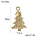 Creative 3D tiered Christmas tree jewelry pendant in polished gold stainless steel - Christmas Tree Style (HP3928D)