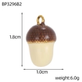 Detailed view of acorn pendant showing 1.8cm height and 1.0cm width measurements - Cream White Acorn Style (BP3296B2)