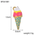 Ice cream resin pendant with dimensions 1.5cm by 0.6cm and 1.5g weight specification - Multicolor Ice Cream Style (BP3610B1)