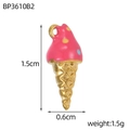 Pink ice cream cone pendant detail showing 1.5cm height and 0.6cm width dimensions - Pink Ice Cream Style (BP3610B2)