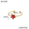 Dettagli misure per anello dorato a spirale con stella rossa e diametro di 1,8 cm - Stella Rosso Rosa (BJ1163B3)