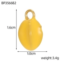 Detail view of yellow lemon pendant with dimensions 1.6cm x 1.0cm and 3.4g weight - Yellow Lemon Style (BP3566B2)
