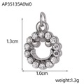 Silver smiley face pendant with clear cubic zirconia stones and 1.3cm size detail - Silver Smiley Face Style (AP35135A0W0)