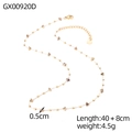 Detail showing 40+8cm gold 18k chain with tiny triangle and cube geometric charms - Geometric Metal Part Style (GX00920D)