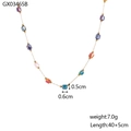 Bohemian double-layer necklace with multicolor crystal beads and gold-tone chain - Multi-color Faceted Crystal Style (GX03465B)
