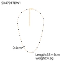 Bohemian double-layer necklace featuring black triangular beads and gold chain - Black Triangle Beaded Style (SX47917DW1)