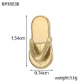Pendentif tongs dorées en acier inoxydable avec mesure de hauteur de 1,54 cm - Tongs (BP3883B)