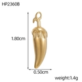 Pendentif piment doré en acier inoxydable avec hauteur de 1,8 cm et poids de 1,4 g - Piment (HP2360B)