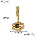 Pendentif chiot en acier inoxydable doré pour bijoux DIY 2cm hauteur 0.98cm largeur - Marteau de Thor (HP2246B)