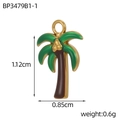 Misure dettagliate del ciondolo a palma con smalto verde e finitura dorata - Stile Palma Verde (BP3479B1-1)