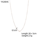 Detail view of rose gold stainless steel chain showing 38+5cm length and 0.1cm width - Rose Gold Fine Link Chain (YX2004C)