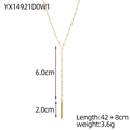 Dettaglio collana a Y dorata con dimensioni 42 più 8cm e misura del pendente in vista - Collana a Barra a Forma di Y Dorata (YX14921D0W1)