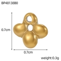 Vue détaillée d'un pendentif fleur en or mat de 0,7 cm pour la création de bijoux - Forme de Trèfle à Quatre Feuilles (BP48138B0)