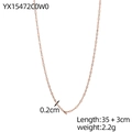 Detail of rose gold thin chain necklace showing 0.2cm width and 35+3cm length measurements - Rose Gold Tiny Bead Necklace (YX15472C0W0)