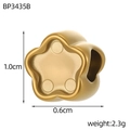 Pendentif fleur dorée en acier inoxydable pour bijoux DIY avec dimensions et poids - Perle en Forme de Fleur (BP3435B)