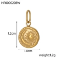 Vue détaillée montrant les dimensions 1,2x1,0cm d'un pendentif vintage soleil et lune - Forme de Disque Soleil Lune (HP000020BW)