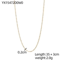 Detail view of 0.2cm wide gold stainless steel chain showing 35+3cm length and weight - Gold Lip Chain (YX15472D0W0)