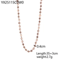 Detailed specs of rose gold choker showing 0.4cm disks and 35+3cm chain length - Rose Gold Polished Plate Chain (YX25115C0WO)