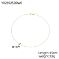 Detail view of 45cm stainless steel gold chain with adjustable slide clasp and lobster hook - Gold Fine O-Chain with Slider (YX26925D0W0)