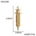 Pendentif seringue doré mat avec dimensions de 2,60 cm de haut et 0,80 cm - Seringue (HP2249B)