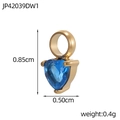 Detailed dimensions of gold heart pendant with blue zircon showing 0.85cm height - Blue Heart Pendant (JP42039DW1)