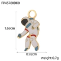 Detail view of astronaut pendant dimensions 1.69cm by 0.92cm for DIY jewelry making - Astronaut Style (FP45780DK0)