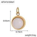 Detail view of sunflower stone pendant with dimensions 0.93cm height and 0.6g weight - Round Moonstone Pendant (AP34761D0W1)
