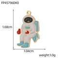 Detail of cartoon astronaut pendant with drip oil enamel and size measurements - Heart Astronaut Style (FP45796DK0)