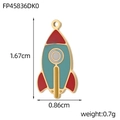 Macro view of a rocket enamel pendant with dimensions 1.67cm by 0.86cm for DIY jewelry - Tri-color Rocket Style (FP45836DK0)