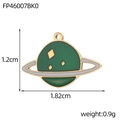 Detailed view of green planet enamel pendant with dimensions 1.82cm and 1.2cm - Dark Green Saturn Style (FP46007BK0)