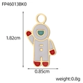Enamel astronaut charm with dimension markers showing 1.82cm height and 0.8g weight - Gray Astronaut Style (FP46013BK0)