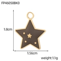 Detailed size view of star pendant with dimensions 1.8cm by 1.56cm and weight 1.1g - Dark Brown Pentagram Style (FP46050BK0)