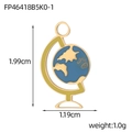 Golden earth globe pendant charm with blue and yellow enamel for DIY jewelry making - Blue Yellow Enamel Globe Style (FP46418B5K0-1)