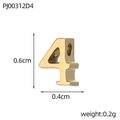Polished golden stainless steel number 4 pendant DIY jewelry accessory charm - Number 4 Gold (PJ00312D4)