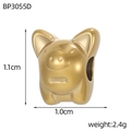Specifiche dettagliate delle dimensioni del ciondolo a maialino dorato con peso di 2,4 g - Perlina Maiale dello Zodiaco (BP3055D)