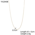 Minimalist golden stainless steel fine chain necklace, 41+5cm adjustable length - Gold Minimalist Fine Chain (YX2040B)