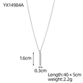 Minimalist Y-shaped necklace with silver rectangular bar pendant on a white background - Silver Bar Pendant Necklace (YX14984A)