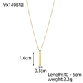 Minimalist gold Y-shaped necklace with rectangular bar pendant on a clean white background - Gold Bar Pendant Necklace (YX14984B)