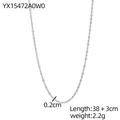 Sleek silver stainless steel link chain necklace with minimalist oval interlocking loops - Silver Flat Oval Link Chain (YX15472A0W0)