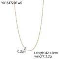 Minimalist golden dainty chain necklace with flat oval links and adjustable clasp - Gold Flat Oval Link Necklace (YX15472D1W0)