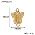 Golden butterfly stainless steel jewelry connector, 0.85cm DIY bracelet link component - Butterfly Connector (LP44156DW0)