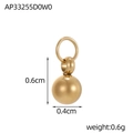 Golden spherical bead pendant with lobster clasp attachment measuring 0.6cm by 0.4cm - Gold Ball Pendant (AP33255D0W0-14K)