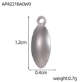 Matte silver oval metal bead charm with hanging hole for DIY jewelry making - Silver Olive Shaped Pendant (AP42210A0W0)