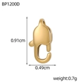 Golden lobster clasp for DIY jewelry making with dimensions 0.91cm and 0.49cm - Gold Lobster Clasp (BP1200D-14K)