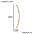 Polished gold 4.0cm curved tube bead for DIY jewelry making with dimension markers - Gold Curved Tube Bead (FP28713D0W0-14K)
